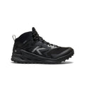 Men's Zionic NXT waterproof hiking boot in triple black with mesh upper rubber outsole and gray
