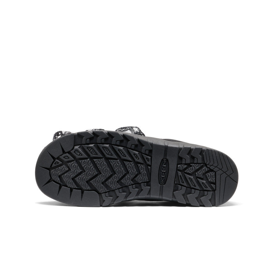 Black shoe sole with Keen logo on a white background