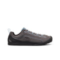 Men's jasper suede sneakers in magnet gray with black rubber sole and light blue laces made of gray