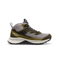 Men's hightrail waterproof hiking boot in steel grey and forest night with olive suede and mesh