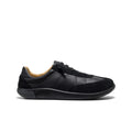 Men's KNX T-Toe sneaker in black featuring low-top design with black suede leather and textured