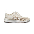 Men's UNEEK O3 sneaker sandal in cream woven leather with braided design and white rubber sole