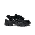 Black woven suede all gender uneek plt tassel sneaker with chunky platform sole and tassel detail