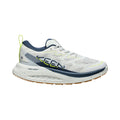 Men's keen wk400 ii walking shoe in star white and naval academy with neon yellow breathable mesh