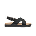 Women’s elle luxe black cross-strap sandal with buckle and rubber sole for stylish everyday wear