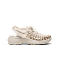 Beige women's UNEEK Astoria canvas sneaker with macramé-style woven upper and perforated rubber
