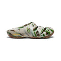 Men's keen yogui clog sandal with green brown white camouflage molded rubber upper in plaza taupe