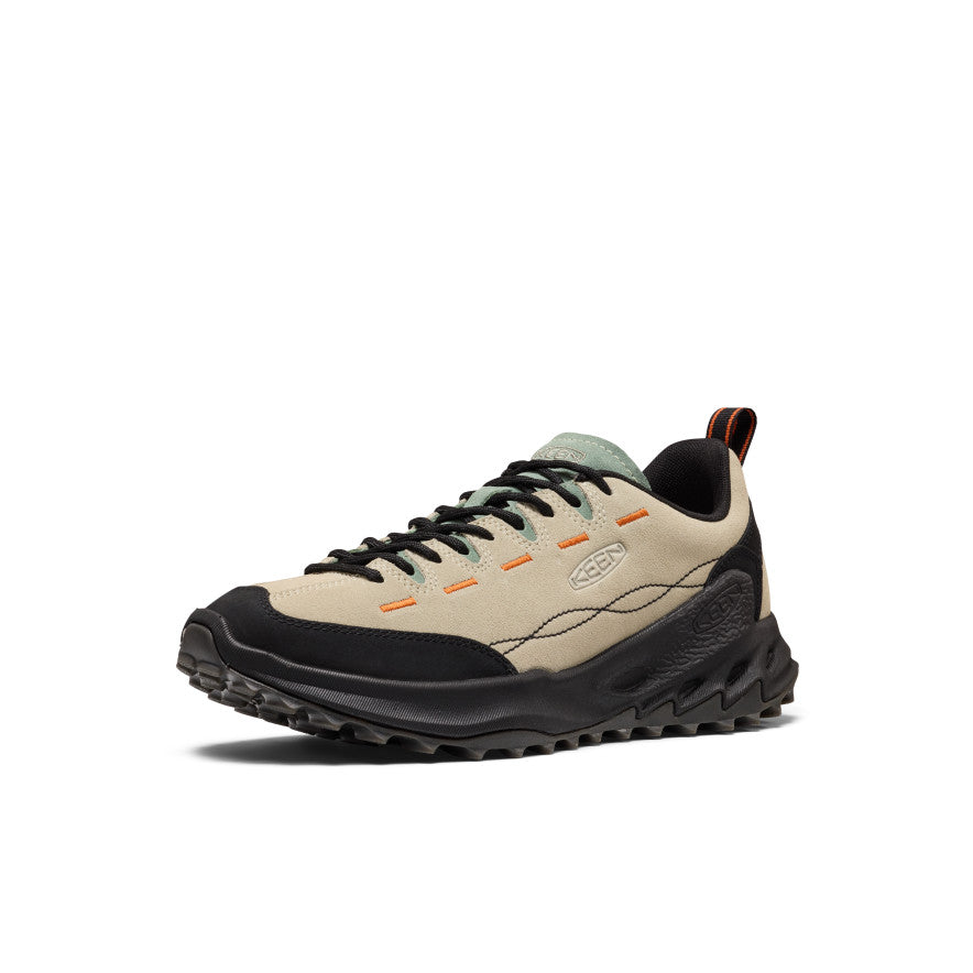 Men's Jasper Zionic Sneaker - Abbey Stone/Lily Pad Men's Jasper Zionic sneaker in beige and black with orange accent stitching designed for hiking - Image 2