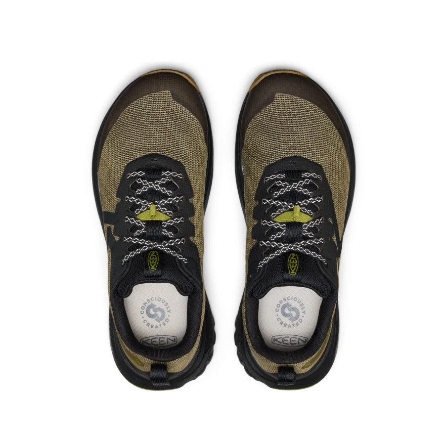 Top view of lightweight trail running shoes with breathable mesh and secure lacing