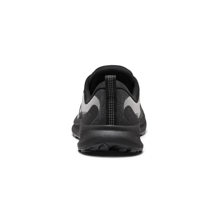 Men's wander trail running shoe black magnet with textured mesh upper rubber outsole and visible
