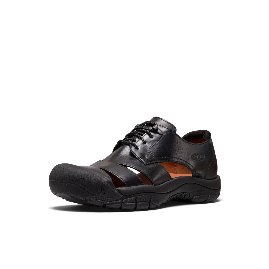 Men's Newport Oxford - Nocturnal Black Men’s Newport Oxford nocturnal black black leather sandal with laces and rugged rubber sole for outdoor use - Image 1