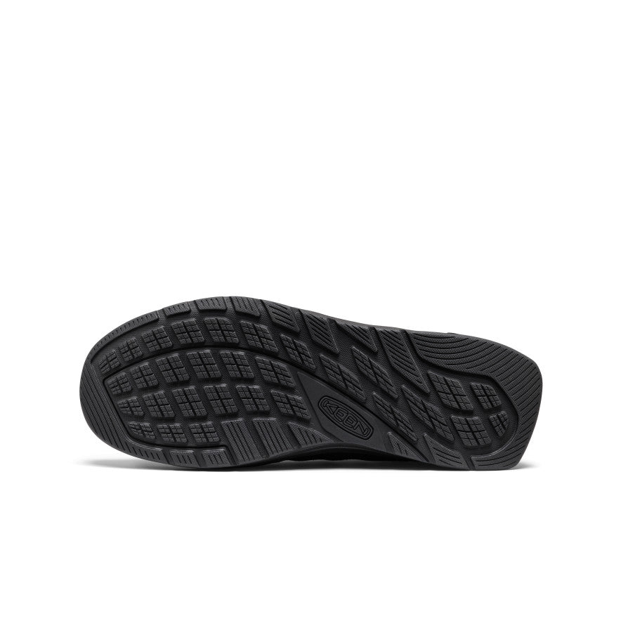 Men's Jasper III Sneaker - Black/Black Black rubber sole of men’s Jasper III sneaker with textured grid tread and keen logo embossed near the heel - Image 1