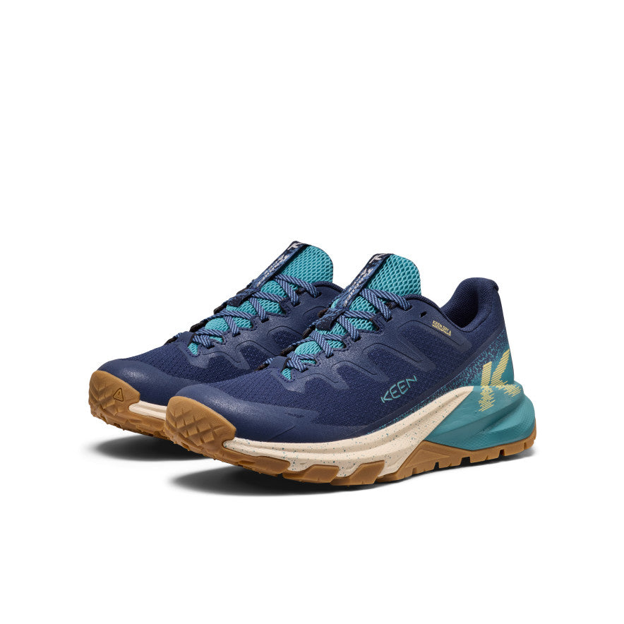 Women's targhee apex waterproof hiking shoe in naval academy and brittany blue with rugged textured