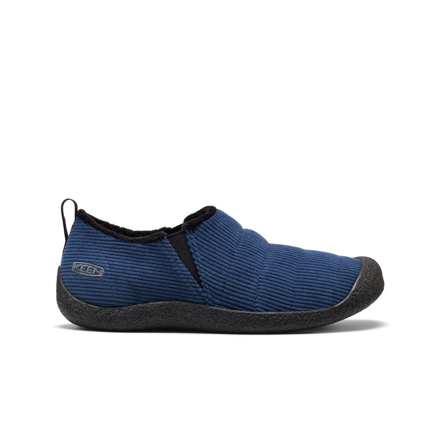 Men's howser II naval academy corduroy slip-on shoe in blue ribbed fabric with black rubber sole
