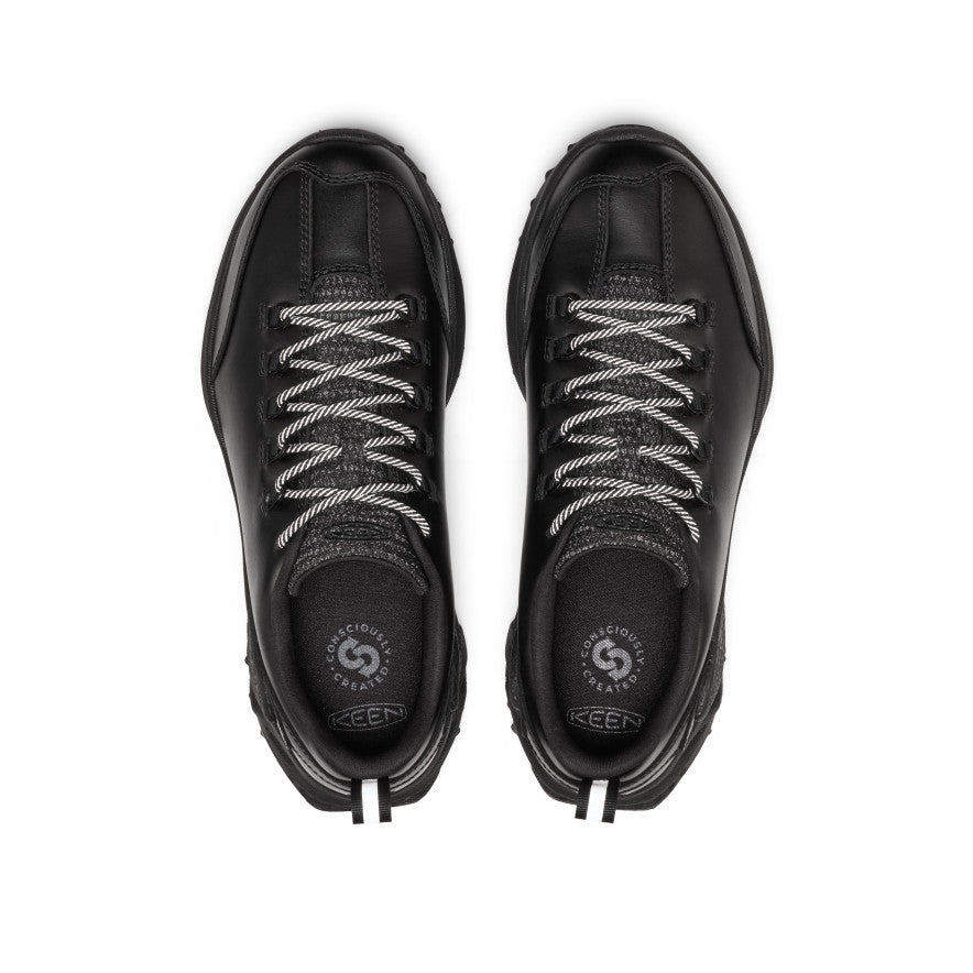 Men’s jasper zionic hw sneaker flux black with textured silver laces and chunky rubber sole