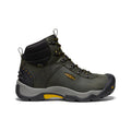 Men's revel iii waterproof winter boot in dark olive green with black accents yellow laces and gray