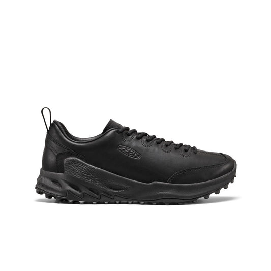 Men's Jasper Zionic SE1 leather sneaker in flux black with textured leather upper and rugged rubber