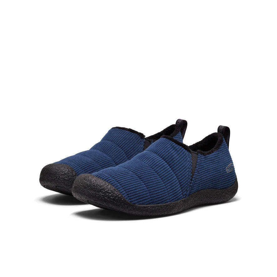 Men's Howser II - Naval Academy Corduroy Men’s Howser II slip-on shoes in naval academy blue ribbed knit with black rubber soles and lining - Image 1
