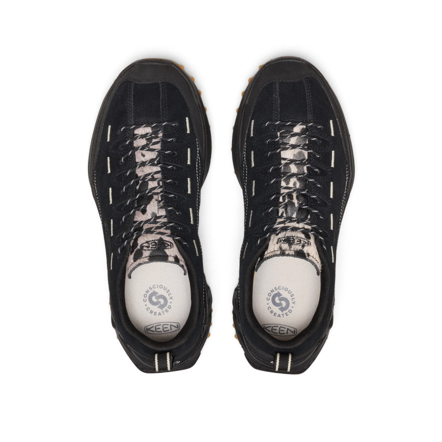 Men's Jasper Zionic sneaker black birch black suede hiking shoes with white stitching and patterned