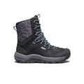 Women's revel iv high polar waterproof winter hiking boot in black with teal laces and quilted gray