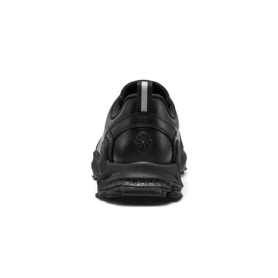 Men's jasper zionic hw sneaker in flux black with black leather upper textured rubber sole