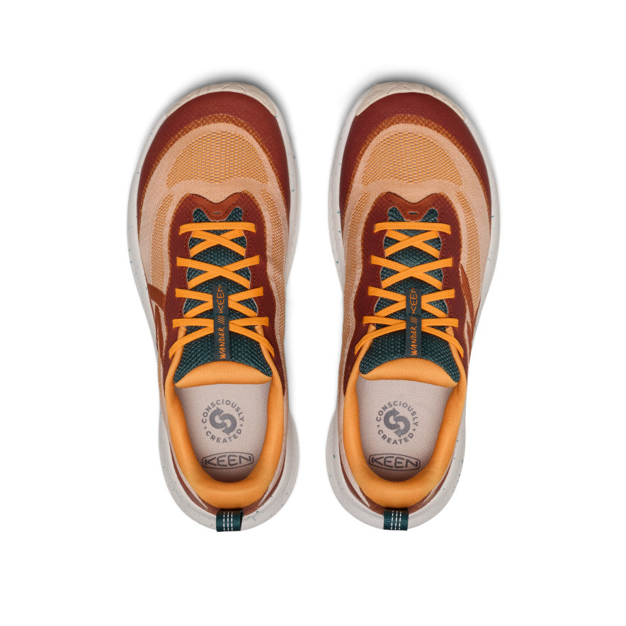 Men's Wander Trail Running Shoe - Fossil Orange/Carrot Curl Men's wander trail running shoe in fossil orange with terracotta, beige mesh, vibrant orange laces - Image 1
