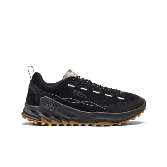 Men's Jasper Zionic sneaker in black suede and synthetic with chunky gum sole and white stitching