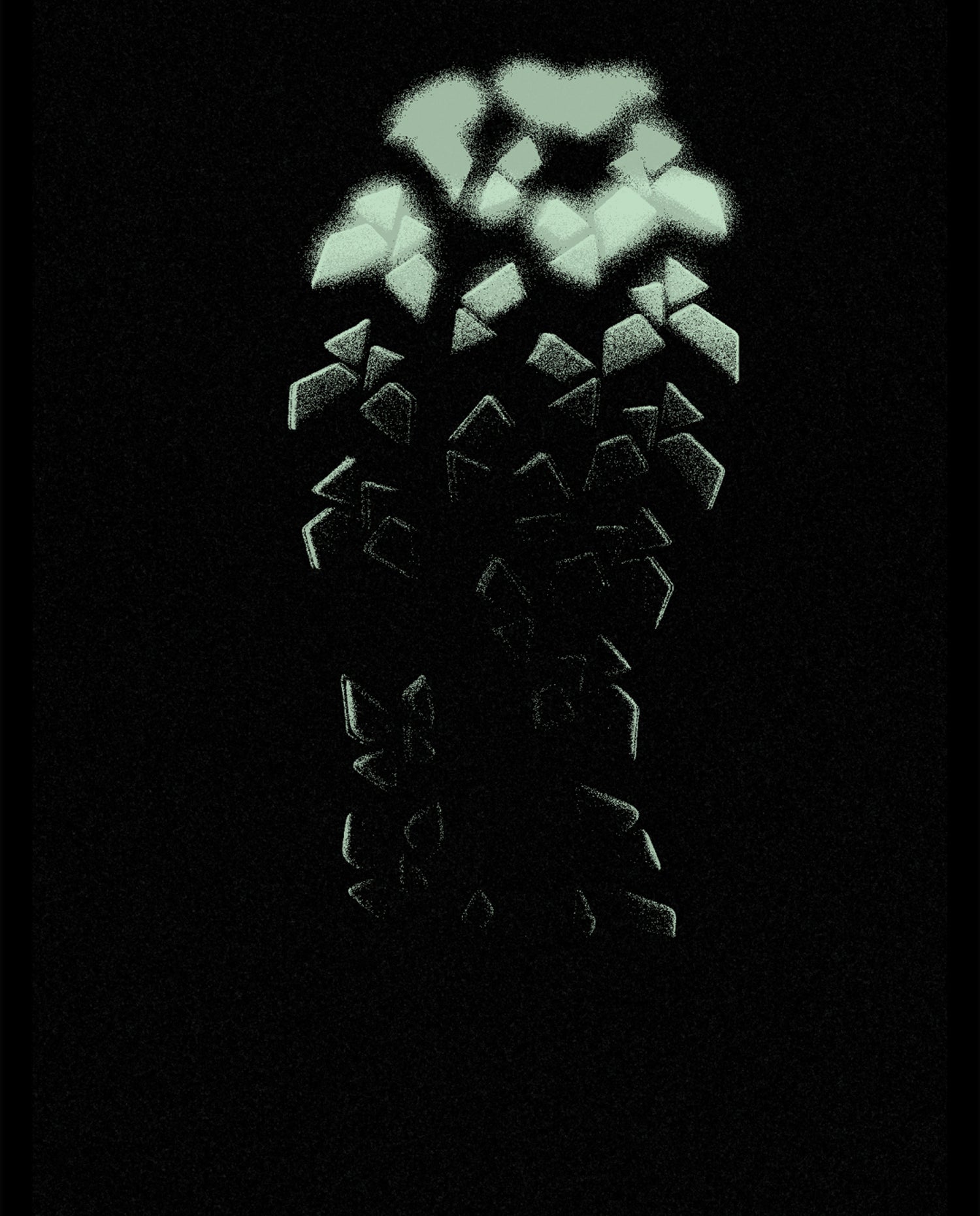 Glowing geometric pattern on a black background