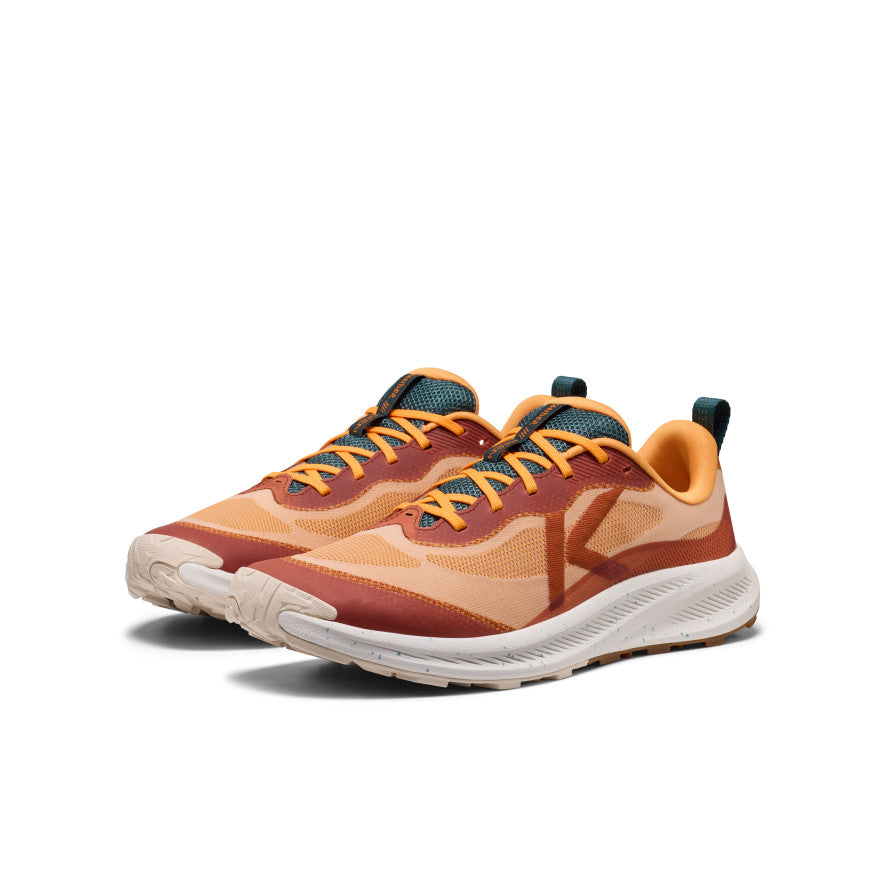 Men's Wander trail running shoe in fossil orange and carrot curl with earth-toned mesh