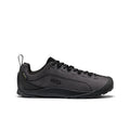 Black and gray grid-patterned women's jasper nylon waterproof sneaker with durable rubber sole