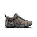 Women's targhee iv waterproof hiking shoe in steel grey and lily pad with rugged outsole designed