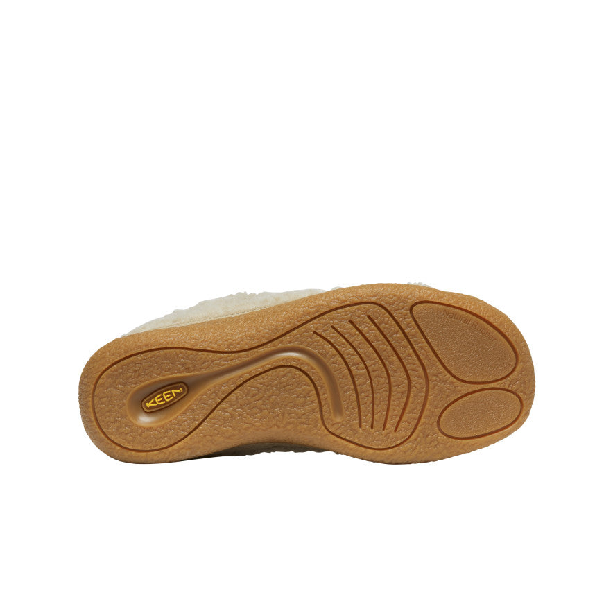 Women's Howser III Slide - Moco Safari Sole view of cream slip-on shoe with natural rubber gum outsole - Image 1