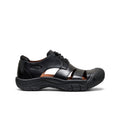 Women's newport oxford nocturnal black leather keen sandal with laces and rugged rubber sole front