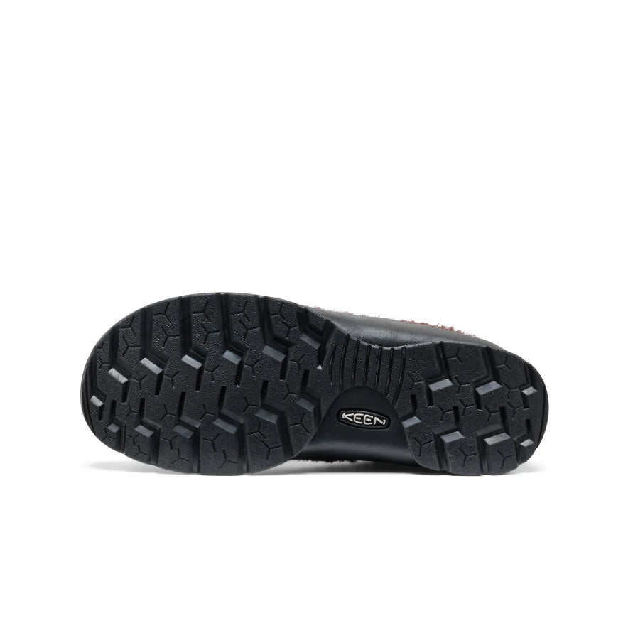 Women's Jasper Suede Sneakers - Java/Black Black shoe sole with white keen brand logo on a white background - Image 1