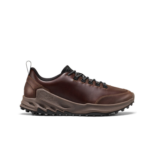 Men's jasper zionic hw sneaker flux chocolate brown leather hiking shoe with rugged sole and black