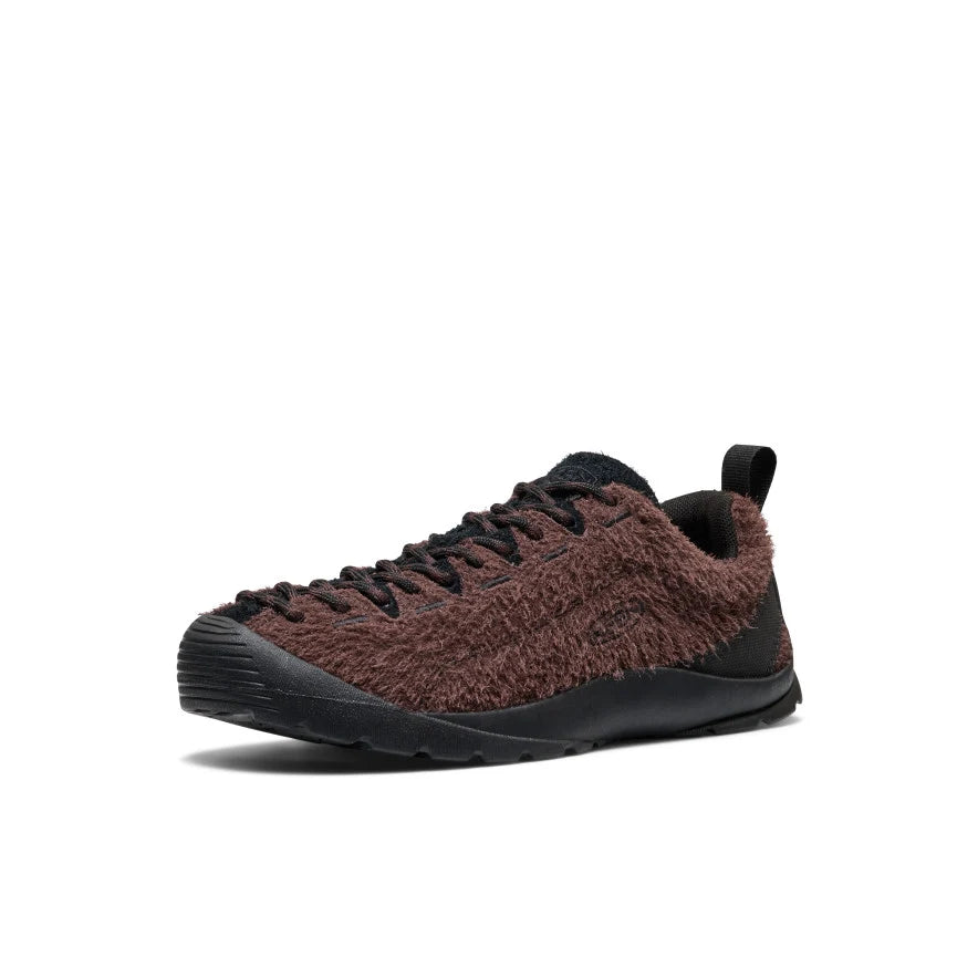 angled view A single Brown and black sneaker on a white background