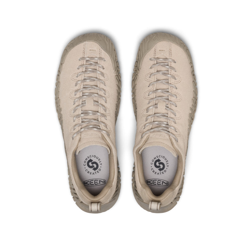 Beige men's Jasper Merko sneaker with textured rubber soles and matching laces in birch plaza taupe