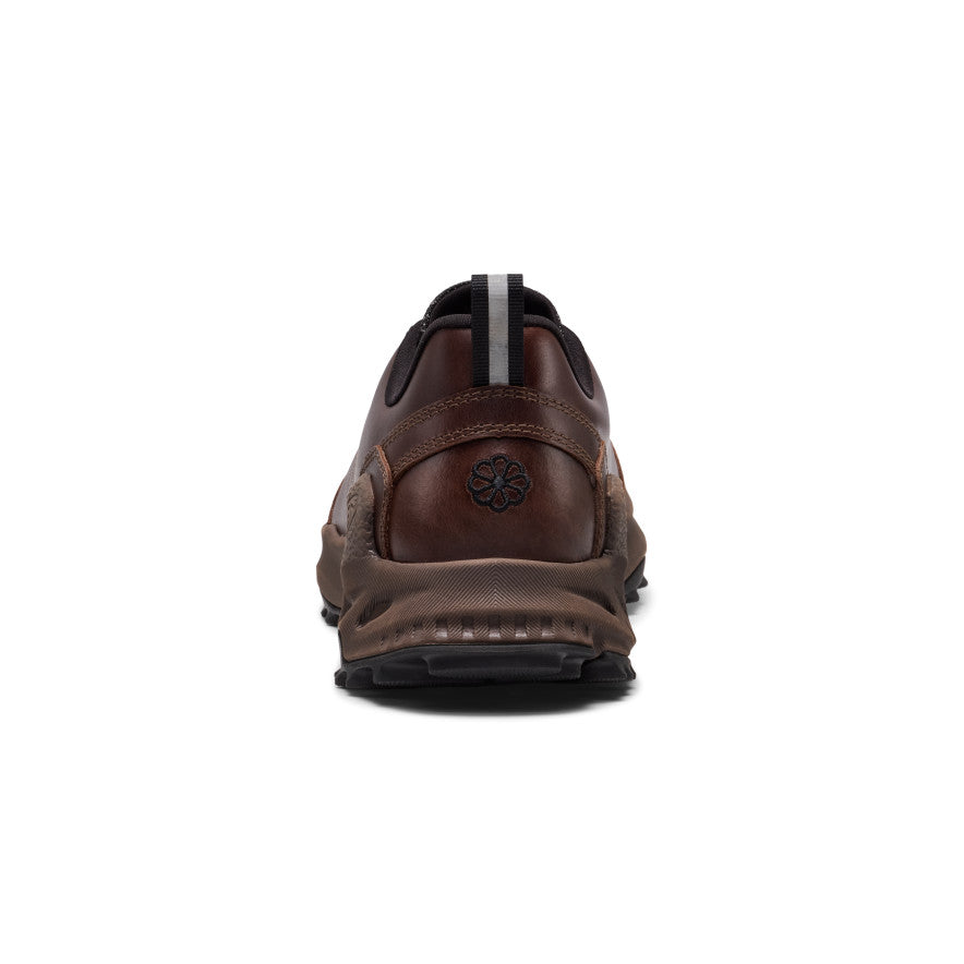 Men’s jasper zionic hw sneaker flux chocolate brown leather with black accents and textured sole