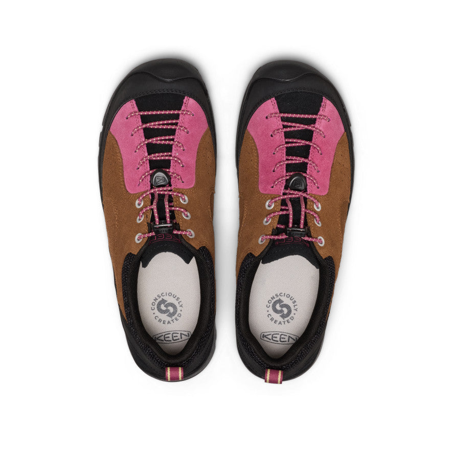 Men’s Jasper Rocks sneaker in bison violet quartz suede with pink and brown hiking shoe design and black accents