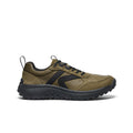 Men's KS86 leather sneaker in dark olive and black with rugged rubber outsole designed for trail