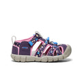 Little kids seacamp ii cnx water shoe with purple pink floral pattern and blue buckle accents