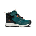 Little kids skua waterproof hiking boot in ponderosa pine teal and black with orange accents