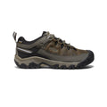 Men's targhee III waterproof wide hiking shoe in olive green and black with rugged tread