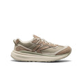 Beige and taupe mesh and suede women's wk500 leather walking shoe with thick cushioned sole